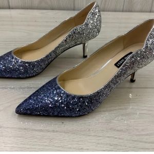 Nine West Abaline 3 Glitter Pumps, Women's Size 7 M, Blue MSRP $89